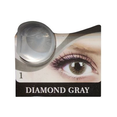 لنز رنگی سالانه Hera Grace هرا گریس DIAMOND GRAY 1 دور دار و رگه دار خاکستری روشن شماره 1