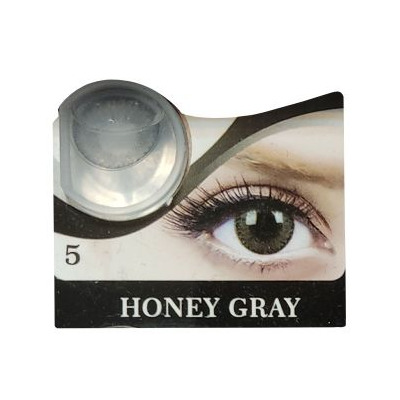 لنز رنگی سالانه Hera Grace هرا گریس HONEY GRAY 5 دور دار و رگه دار طوسی تیره شماره 5