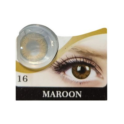 لنز رنگی سالانه Hera Grace هرا گریس MAROON 16 دور دار و رگه دار قهوه ای عسلی شماره 16