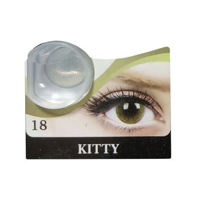 لنز رنگی سالانه Hera Grace هرا گریس Kitty 18 دور دار سبز شماره 18