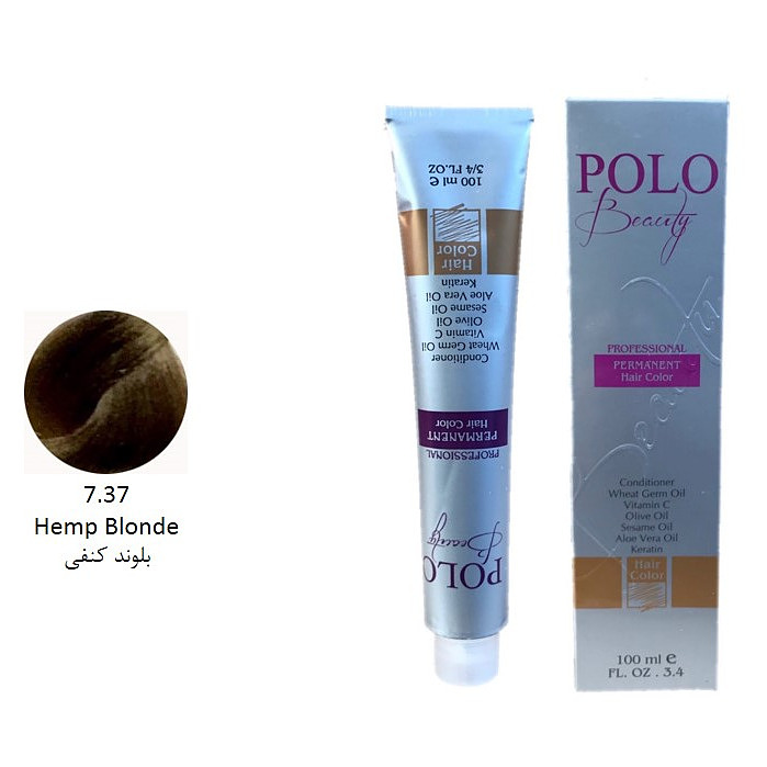 رنگ مو پلو بیوتی POLO حجم 100 میلی لیتر شماره 7.37 بلوند کنفی (بدون سولفات)