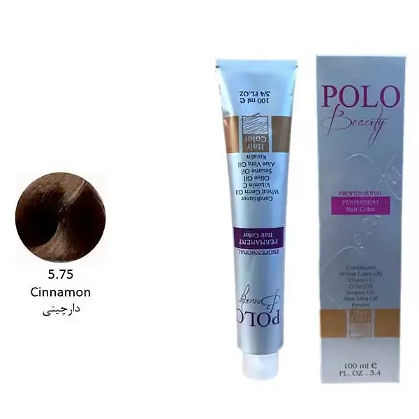 رنگ مو پلو بیوتی POLO حجم 100 میلی لیتر شماره 5.75 دارچینی (بدون سولفات)
