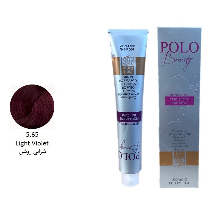 رنگ مو پلو بیوتی POLO حجم 100 میلی لیتر شماره 5.65 شرابی روشن (بدون سولفات)