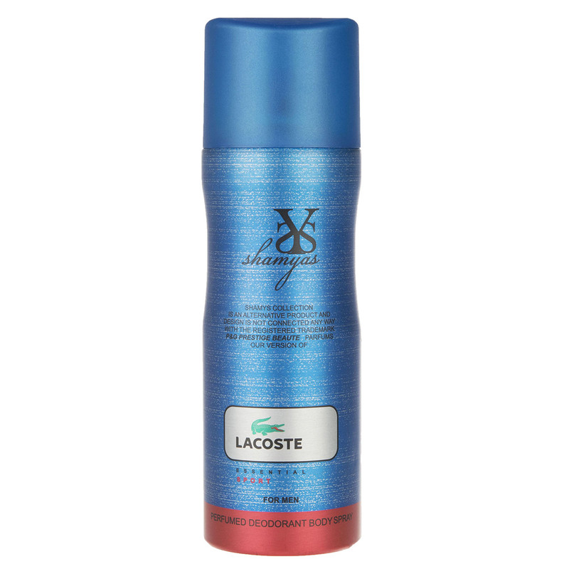 اسپری خوشبو کننده بدن مردانه شمیاس Shamyas مدل لاگوست Lacoste Essential حجم 200 میل