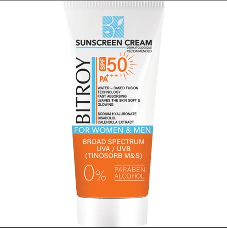 کرم ضد آفتاب بی رنگ مناسب پوست چرب با SPF50 بیتروی BITROY حجم 50 میل