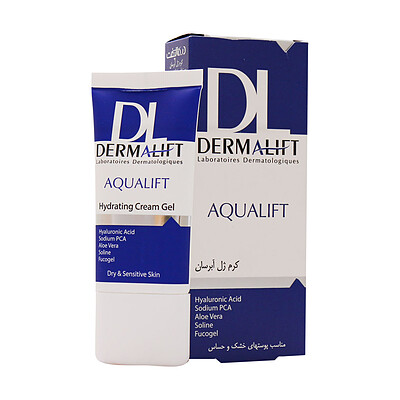 کرم ژل آبرسان آکوآلیفت درمالیفت DERMALIFT مناسب پوستهای خشک و حساس حجم 50 میل