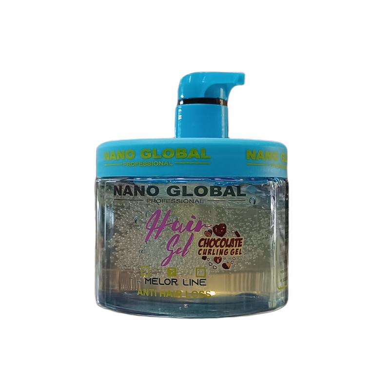 ژل حالت دهنده و ضد ریزش مو مناسب موهای فر و مجعد نانوگلوبال NANO GLOBAL حجم 500 میل