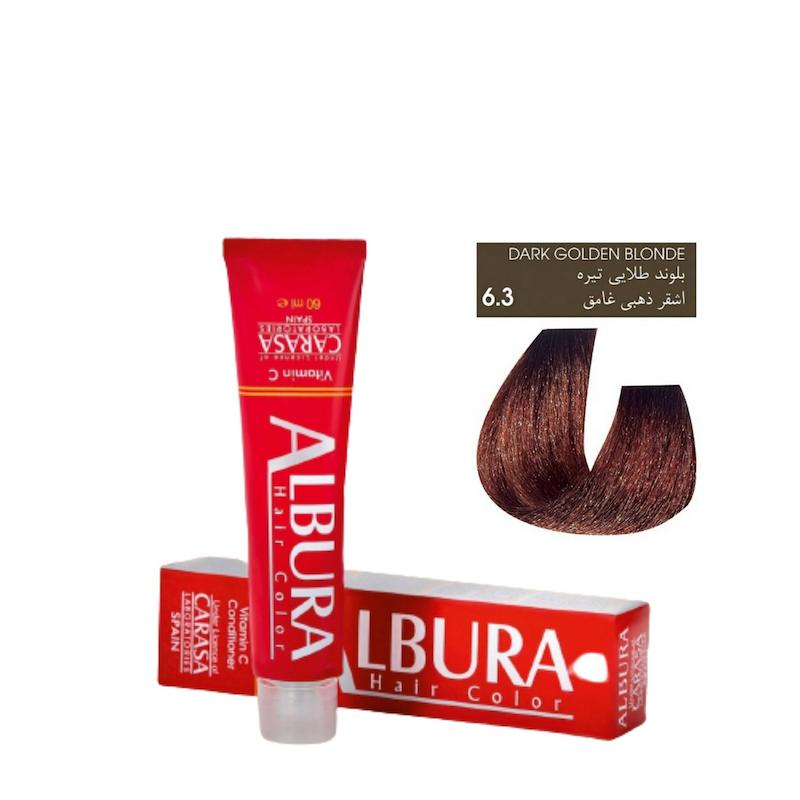 رنگ موی آلبورا ALBURA شماره 6.3 بلوند طلایی تیره حجم 100 میل