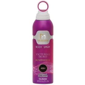 اسپری خوشبو کننده بدن زنانه مردیت MEREDITH رایحه ویکتوریا سکرت بامبشل VICTORIA’S SECRET BOMBSHELL حجم 200 میل