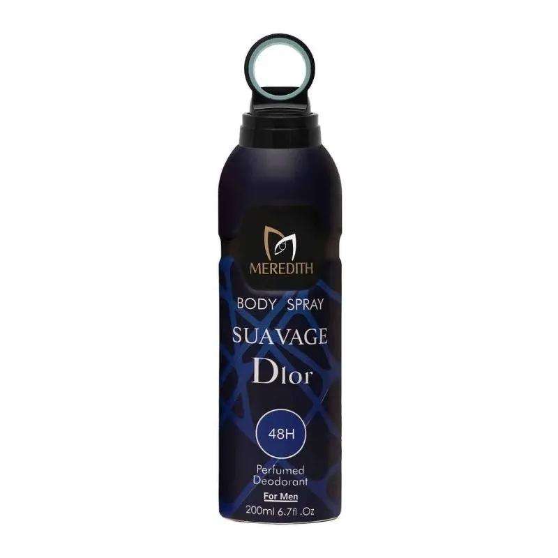 اسپری خوشبو کننده بدن مردانه مردیت MEREDITH رایحه ساواج دیور SUAVAGE DIOR حجم 200 میل