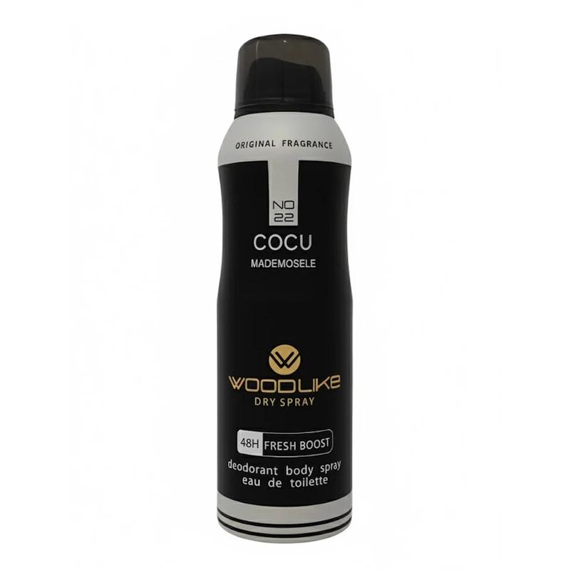 اسپری دئودورانت و خوشبو کننده بدن زنانه وودلایک WOODLIKE مدل کوکو مادمازل COCU MADEMOSELE حجم 200 میلی لیتر