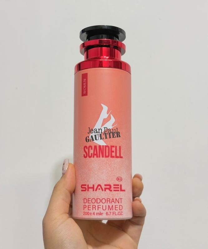 اسپری دئودورانت زنانه شارل SHSREL مدل اسکندل SCANDELL حجم 200 میل