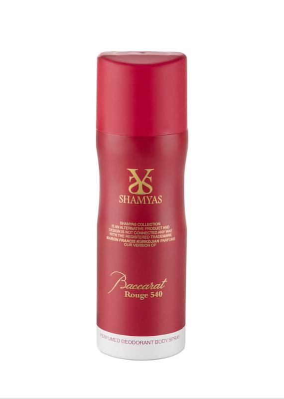 اسپری خوشبو کننده بدن زنانه و مردانه شمیاس Shamyas مدل باکارات رژ Baccarat Rouge 540 حجم 200 میل