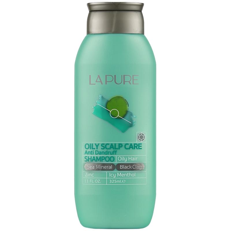 شامپو ضدشوره موی چرب تا معمولی حاوی املاح دریایی و رس سیاه لپیور LAPURE حجم 325 میل