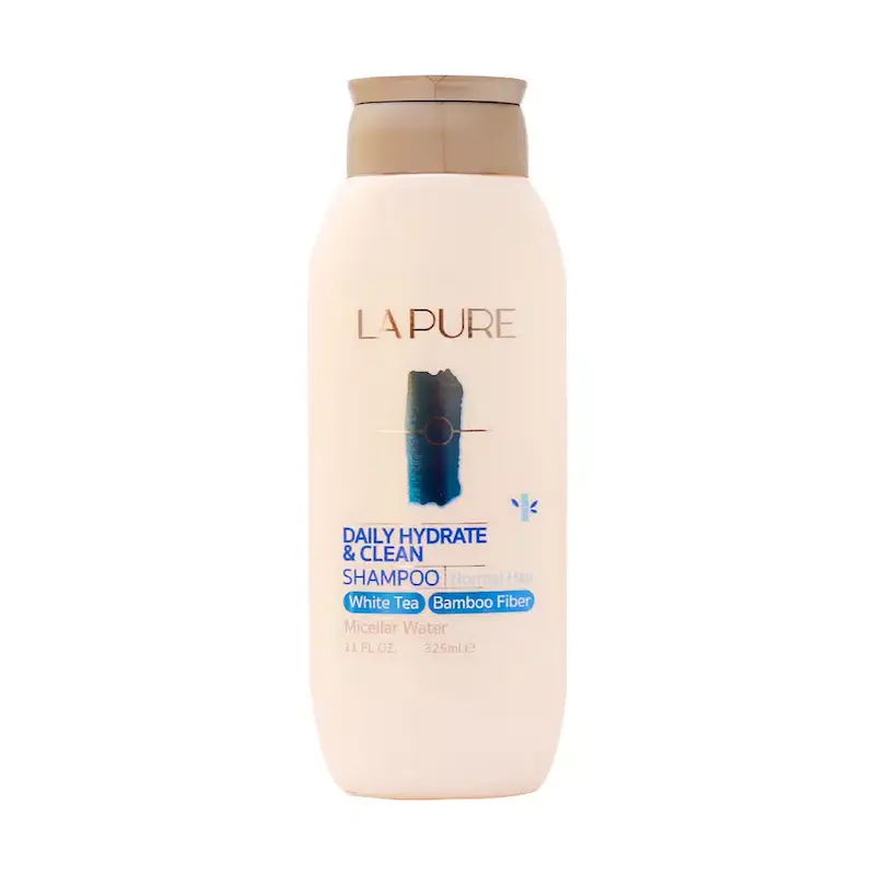 شامپو موی سر رطوبت رسان روزانه حاوی عصاره چای سفید و بامبو لپیور LAPURE حجم 325 میل