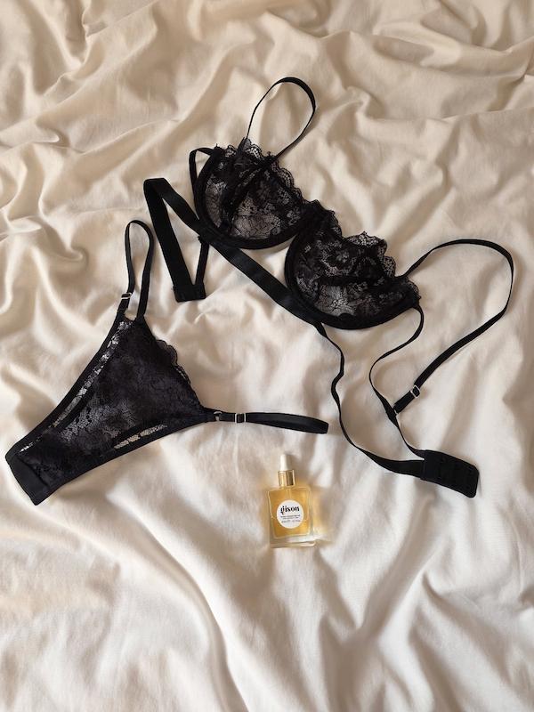 ست توری پایین کشدار مشکی