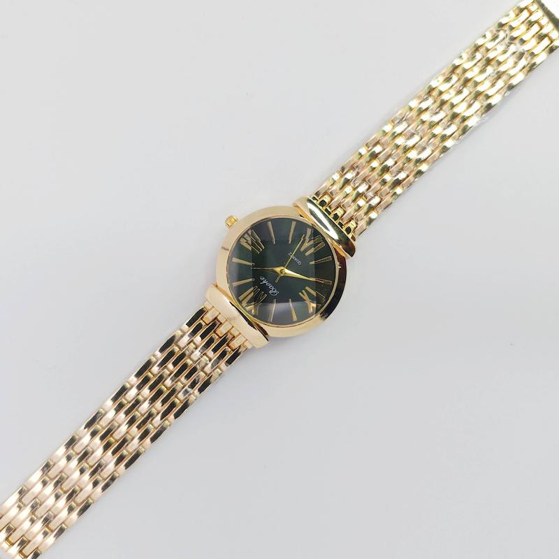 ساعت مچی زنانه باوک Baoke نگین دار با موتور کوارتز صفحه سبز کد 4975