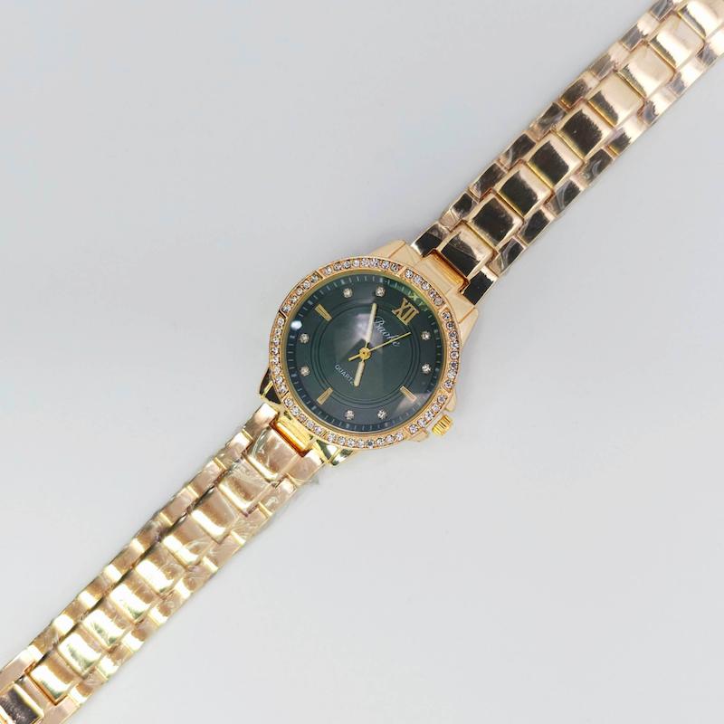 ساعت مچی زنانه باوک Baoke نگین دار با موتور کوارتز صفحه سبز کد 4996