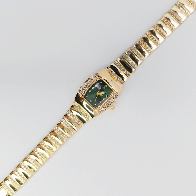 ساعت مچی زنانه باوک Baoke نگین دار با موتور کوارتز صفحه سبز کد 1003