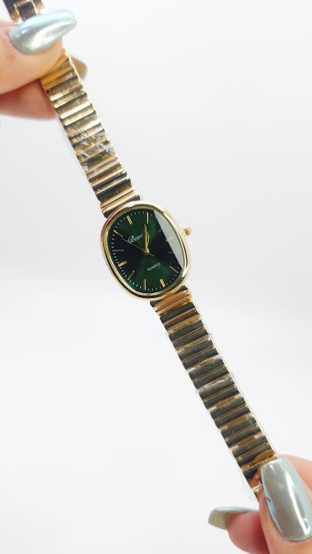 ساعت مچی زنانه باوک Baoke نگین دار با موتور کوارتز صفحه سبز کد 4777