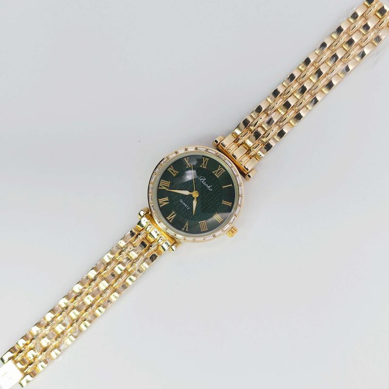 ساعت مچی زنانه باوک Baoke نگین دار با موتور کوارتز صفحه سبز کد 1013