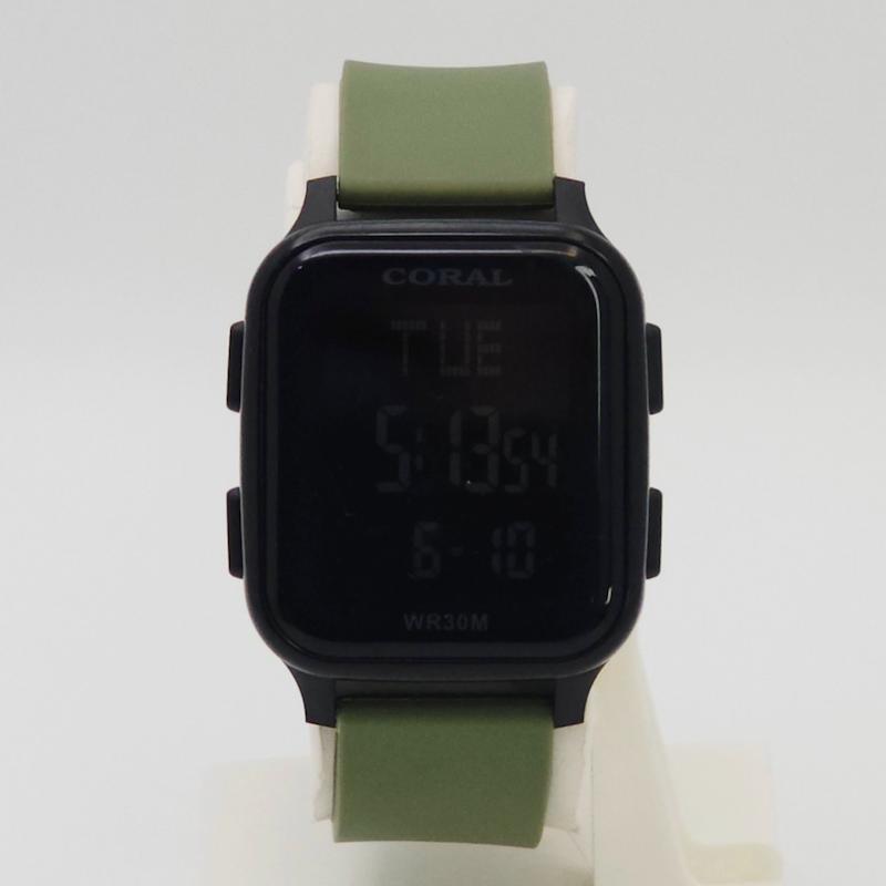 ساعت مچی دیجیتالی مردانه کورال Coral 1042-13 تمام پلاستیک رزین کد 1091