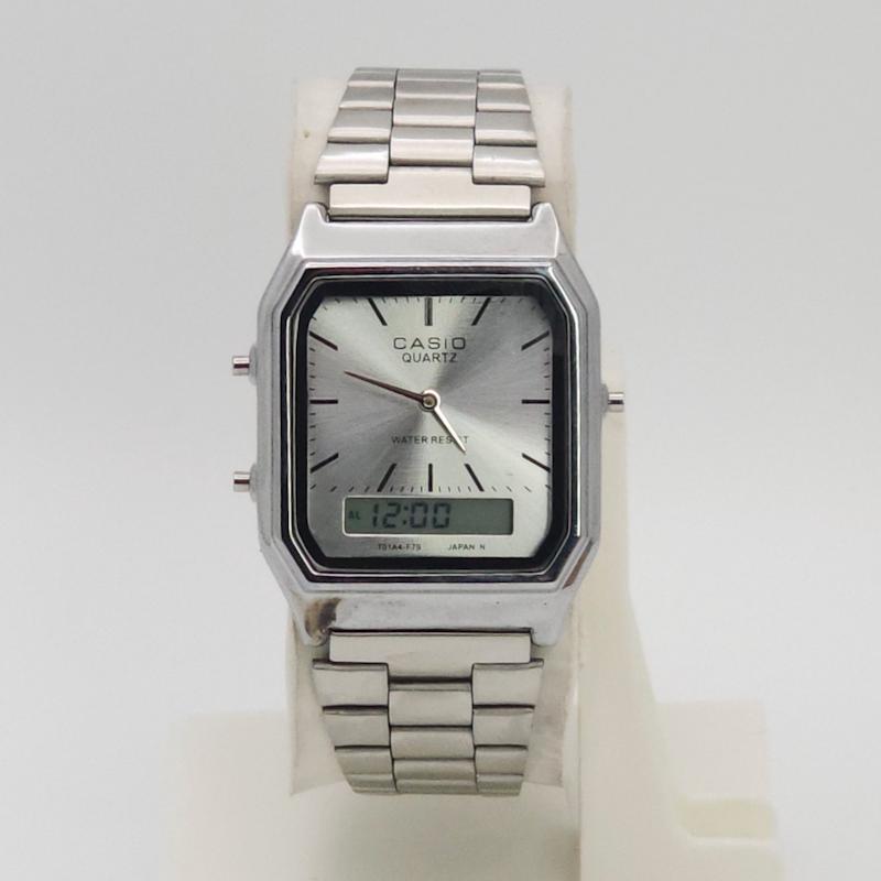 ساعت مچی مردانه کاسیو نوستالژی Casio AQ-230 دوزمانه کلاسیک کد 1117