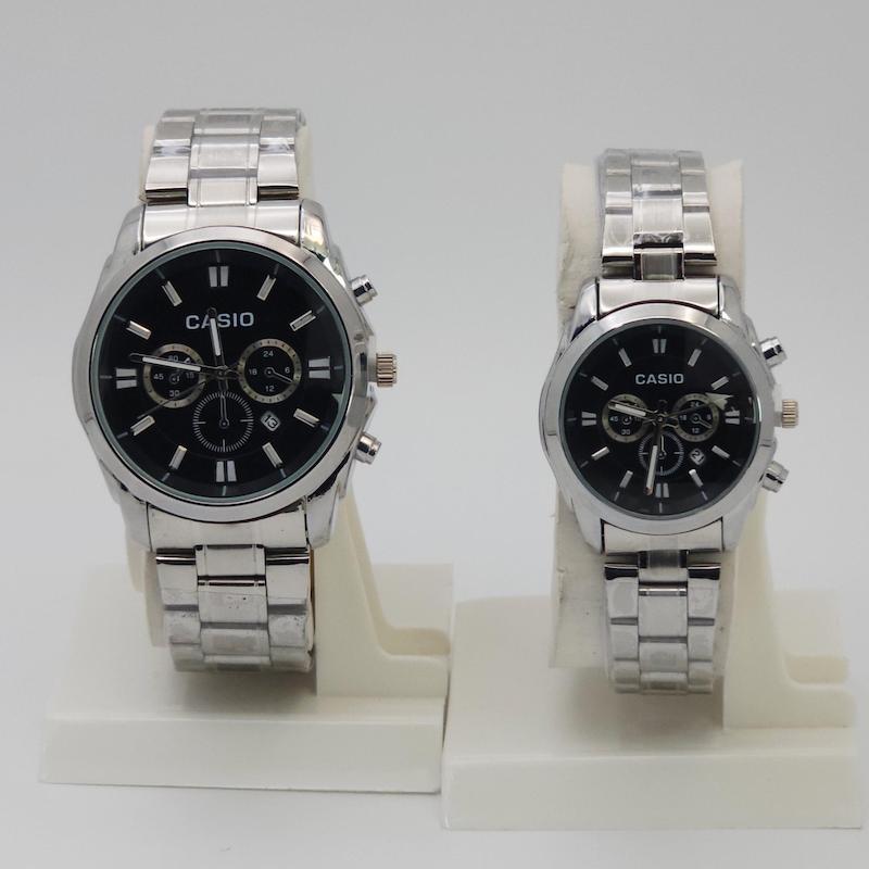 ساعت مچی ست مردانه و زنانه کاسیو Casio سبک 3موتوره و تمام استیل کد 1127