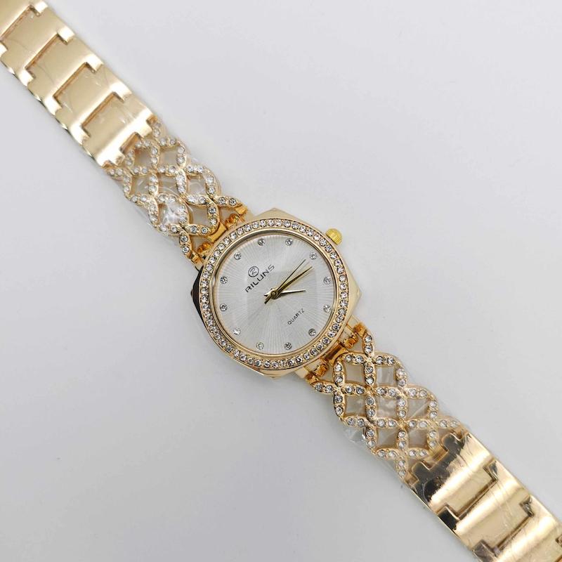 ساعت مچی زنانه مجلسی ریلانس Riluns نگین دار با موتور کوارتز کد 1475