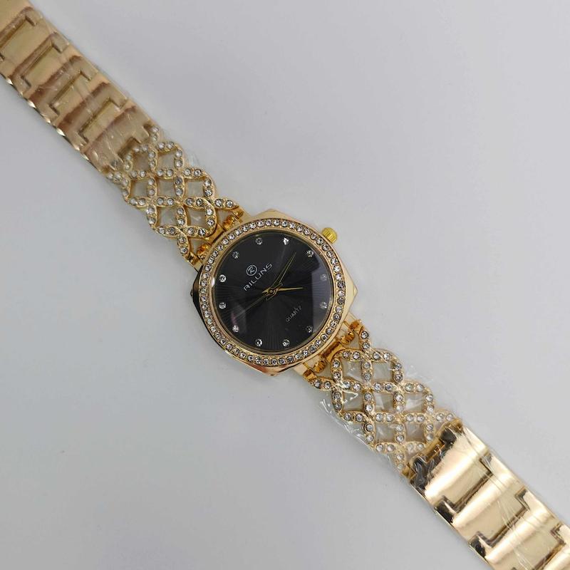 ساعت مچی زنانه مجلسی ریلانس Riluns نگین دار با موتور کوارتز کد 1476