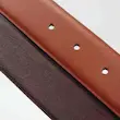 کمربند مردانه چرم مصنوعی (فوم) دو رو عسلی و قهوه‌ای سوخته کد 30321