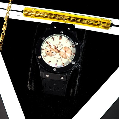 ساعت مچی مردانه هابلوت ژنو Hublot Geneve 882888 ، ساعت هابلوت مردانه ، ساعت مردانه هابلوت سبک ۳موتوره کد ۲۱۶