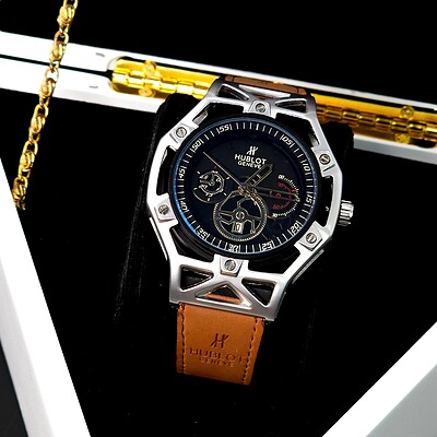 ساعت مچی مردانه هابلوت ژنو Hublot Geneve 882888 ، ساعت هابلوت مردانه ، ساعت مردانه هابلوت سبک ۳موتوره کد ۲۲۱