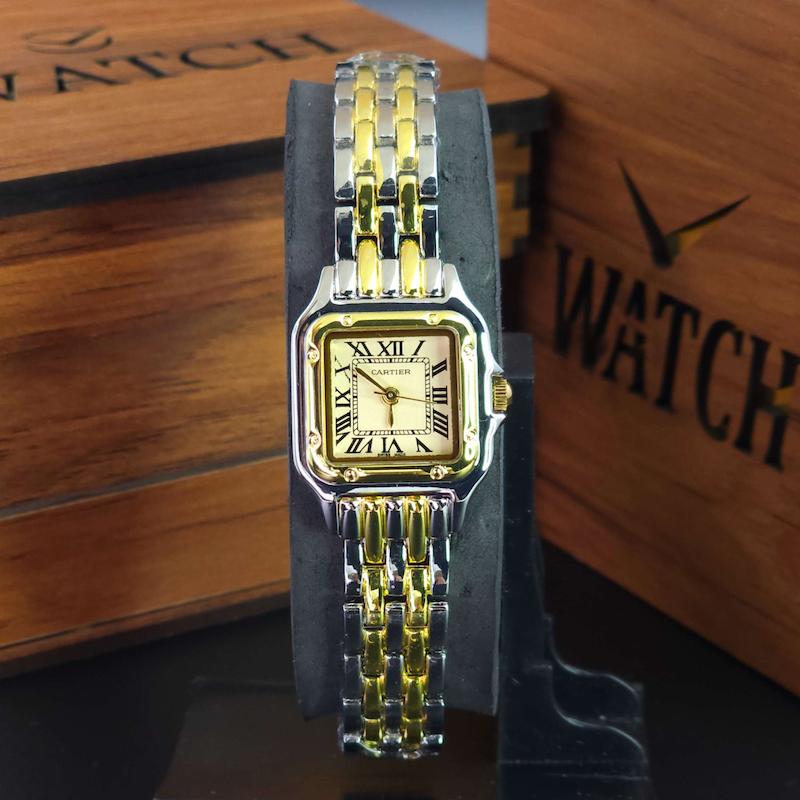 ساعت مچی زنانه کارتیر CARTIER با موتور ژاپنی ، انتخابی شیک برای استایل های خاص ، سایز یک کد 3238