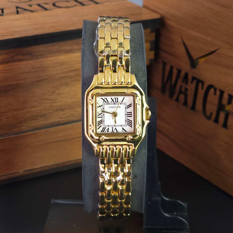 ساعت مچی زنانه کارتیر CARTIER با موتور ژاپنی ، انتخابی شیک برای استایل های خاص ، سایز یک کد 3241