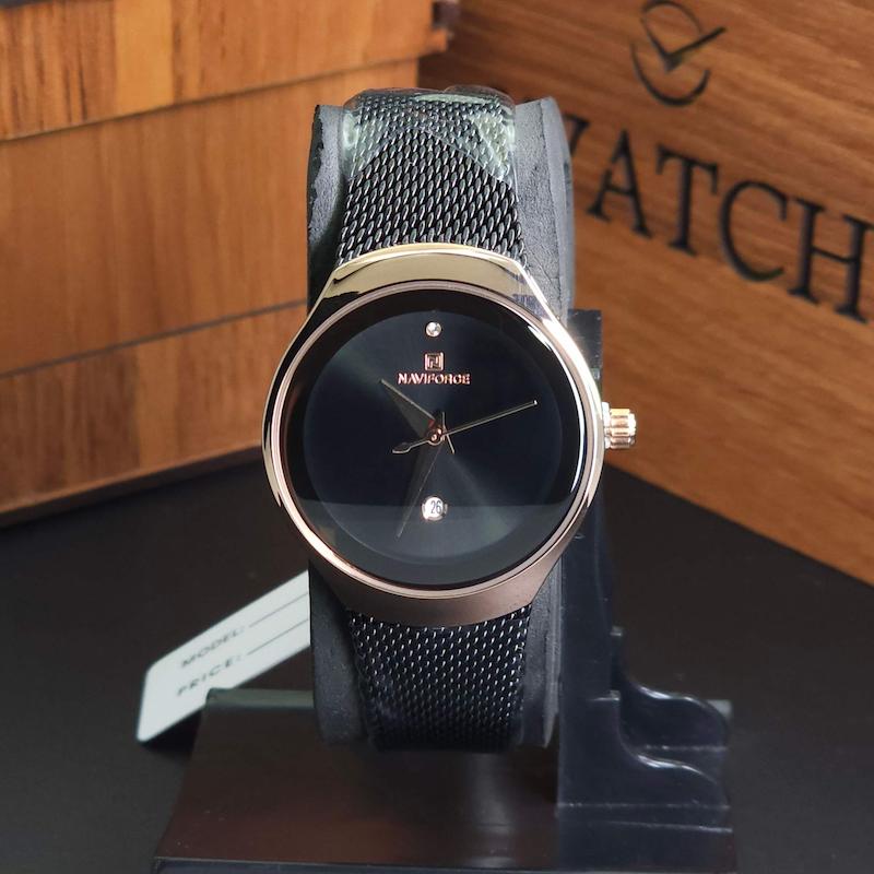 ساعت مچی زنانه نیوی فورس Naviforce NF5004 با موتور کوارتز ژاپن و بند استیل کد 3546