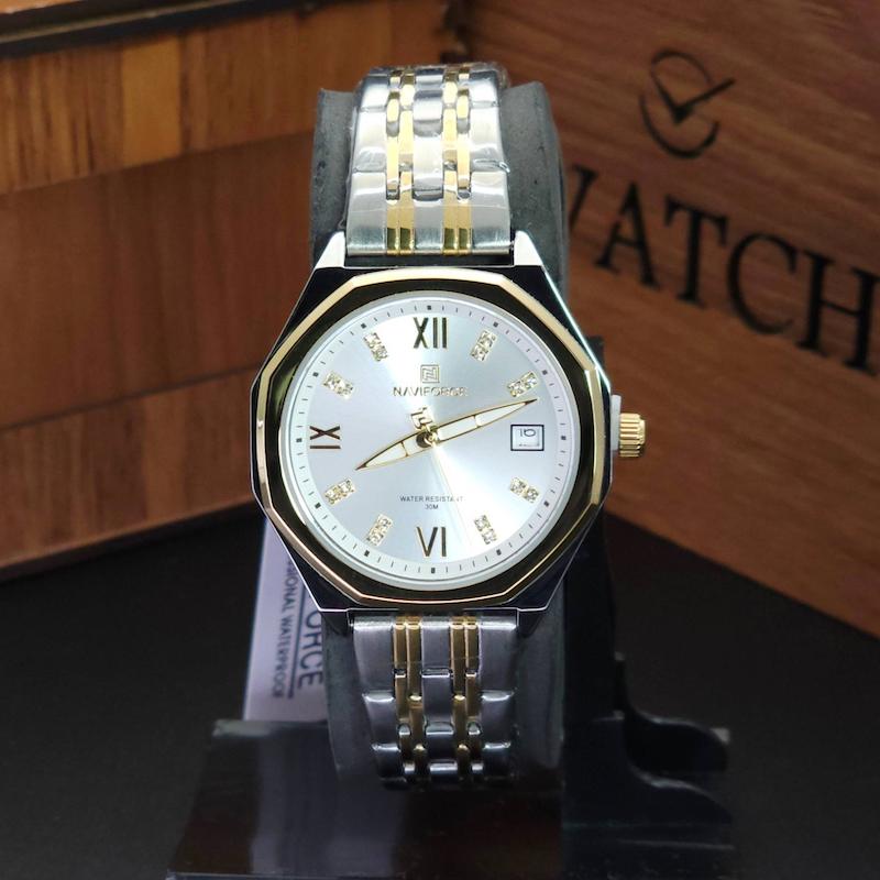 ساعت مچی زنانه نیوی فورس Naviforce NF5052 با موتور کوارتز ژاپن و بند استیل کد 3549