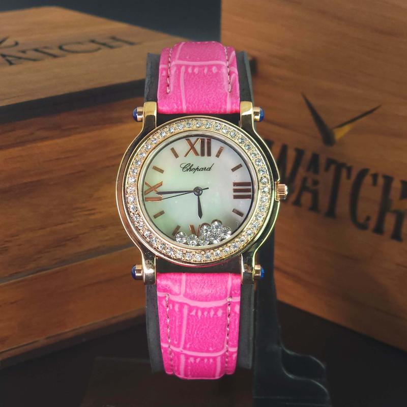 ساعت مچی زنانه چوپارد Chopard A896 با موتور کوارتز ژاپن و بند چرم کد 3811