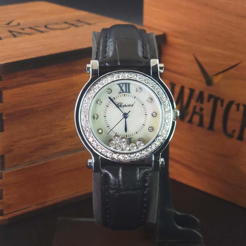 ساعت مچی زنانه چوپارد Chopard A896 با موتور کوارتز ژاپن و بند چرم کد 3813