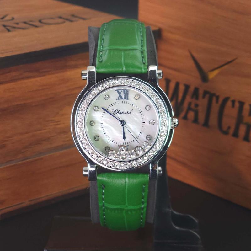 ساعت مچی زنانه چوپارد Chopard A896 با موتور کوارتز ژاپن و بند چرم کد 3814