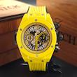ساعت مچی مردانه هابلوت Hublot سه موتوره کرنوگراف بند رابر با قفل پروانه ای و جعبه کادویی کد M5223