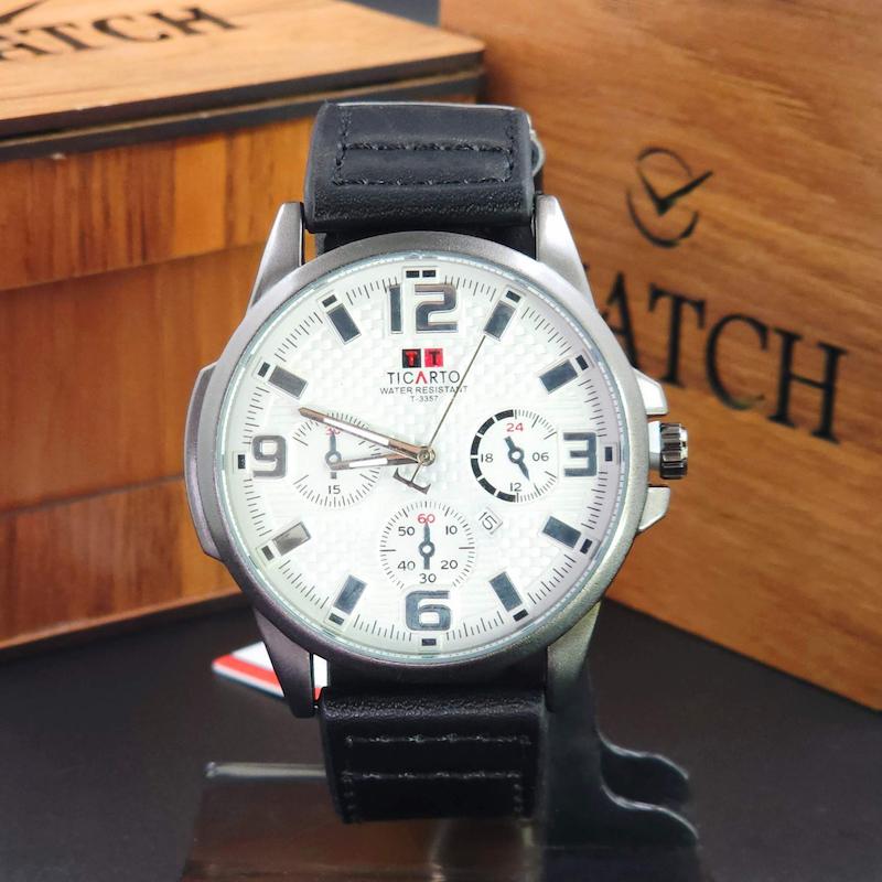 ساعت مچی مردانه تیکارتو Ticarto MT3359G سبک 3 موتوره تاریخ دار کد 3844