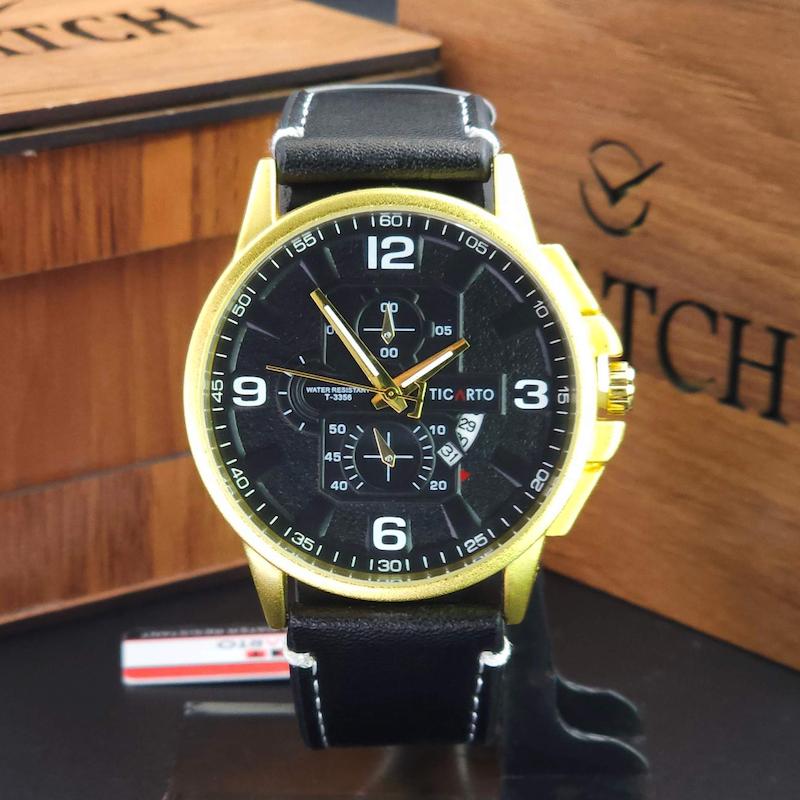 ساعت مچی مردانه تیکارتو Ticarto MT3359G سبک 3 موتوره تاریخ دار کد 3853