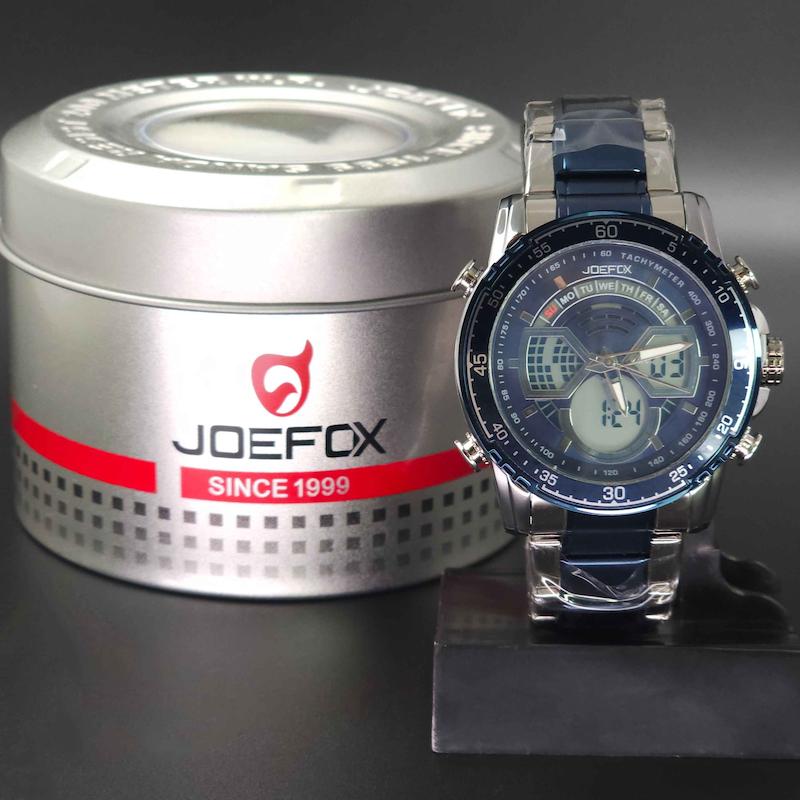 ساعت مچی مردانه جوفاکس، جی فوکس Joefox 2019 دو زمانه و دو موتوره کد 3976