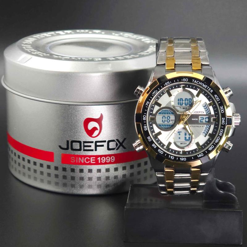 ساعت مچی مردانه جوفاکس، جی فوکس Joefox 3010 دو زمانه و دو موتوره کد 3982