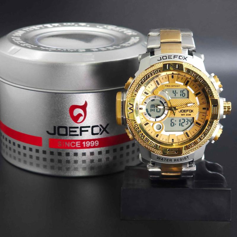 ساعت مچی مردانه جوفاکس، جی فوکس Joefox 1730G دو زمانه و دو موتوره کد 3985