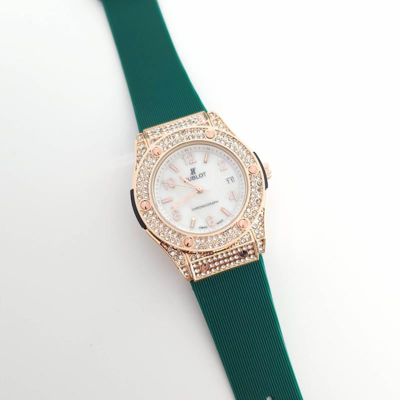 ساعت مچی زنانه هابلوت HUBLOT A919L با موتور کوارتز ژاپن و قاب فول نگین کد 3307