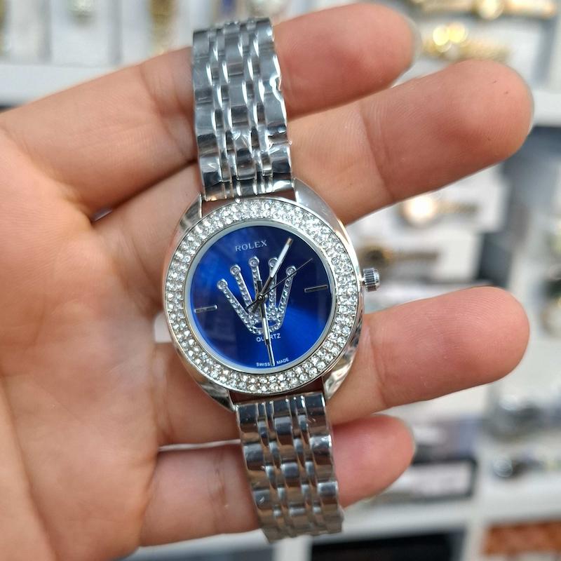 ساعت مچی زنانه رولکس Rolex موتور کوارتز باکیفیت و طراحی زیبا کد 4502