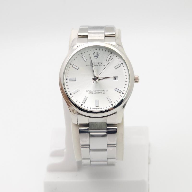 ساعت مچی مردانه رولکس Rolex تمام استیل با موتور کوارتز تاریخ دار کد 4638