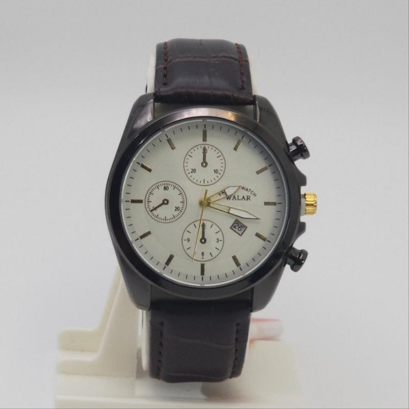 ساعت مچی مردانه والار  Walar با موتور کوارتز و بند چرم  کد 4658